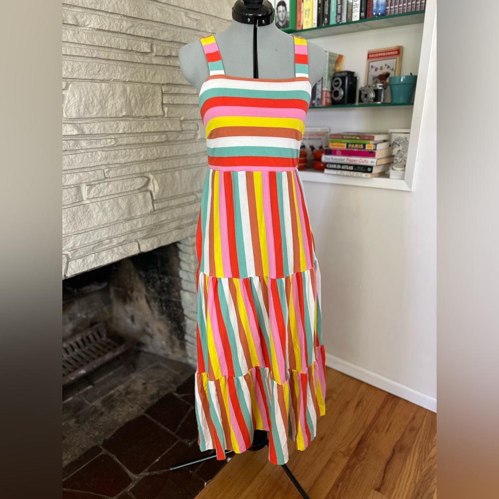 J. Crew Yellow Orange Sundress Sleeveless Square Neck